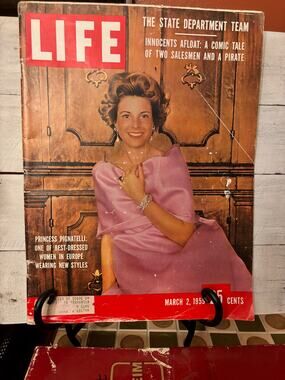 Vintage Life Magazine March 2, 1959 Iconic Princess Pignatelli Purple Dress